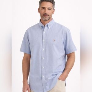 Ralph Lauren Classic Fit Button Down Shirt XXL Light Blue Short Sleeve